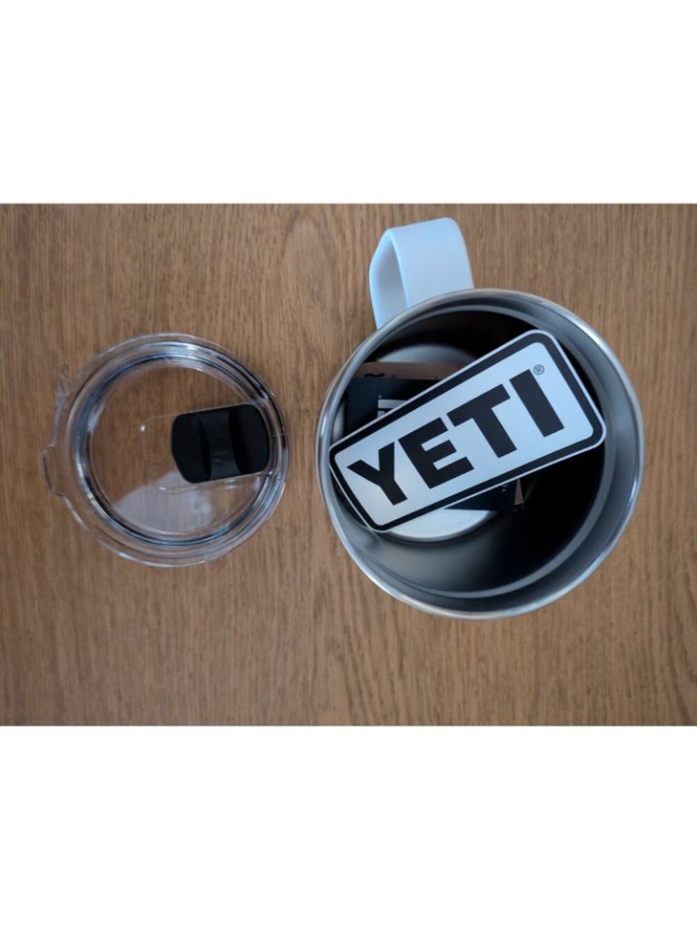 Yeti White Rambler 14 oz Stackable Mug w/ Handle Magslider Lid Coffee Tea Cup - Picture 3 of 3